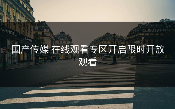 国产传媒 在线观看专区开启限时开放观看