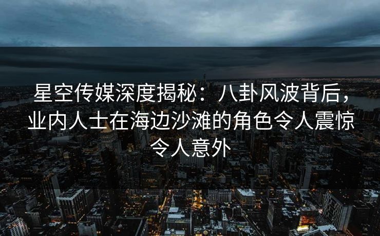 星空传媒深度揭秘：八卦风波背后，业内人士在海边沙滩的角色令人震惊令人意外