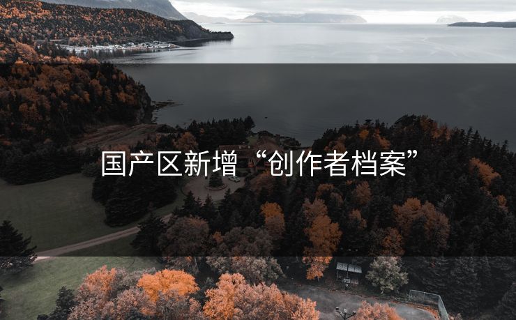 国产区新增“创作者档案”